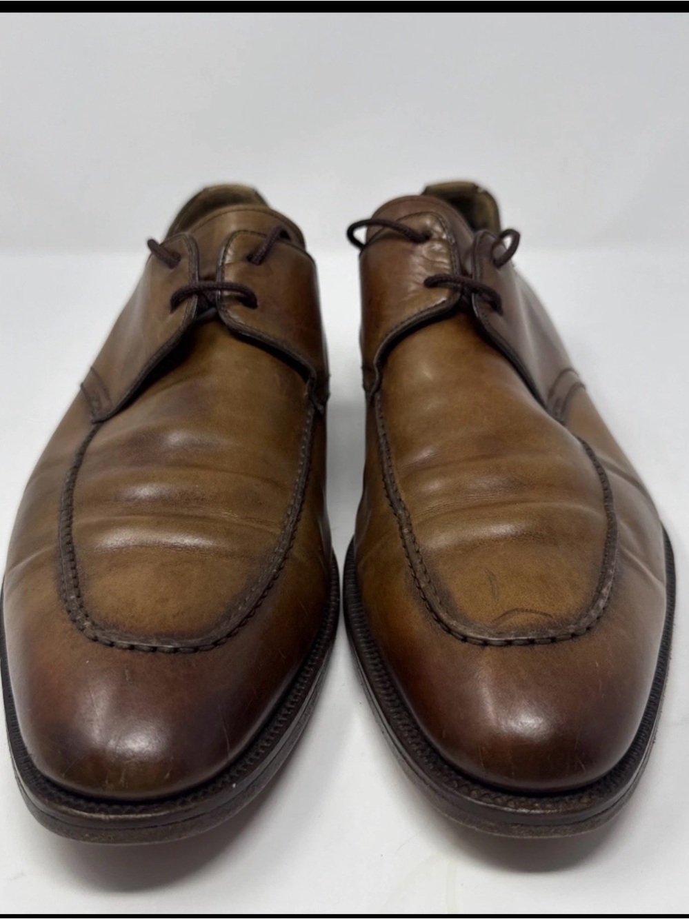 Magnanni Brown Lace-Up Derby Leather Dress Shoes 12436 Men's Size 13 M Spain - Picture 3 of 11